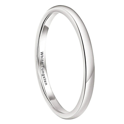 2mm White Tungsten Engagement Ring
