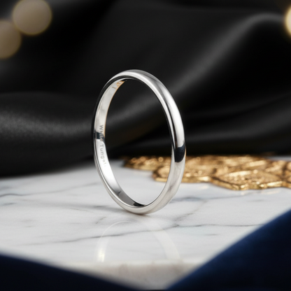 2mm White Tungsten Engagement Ring
