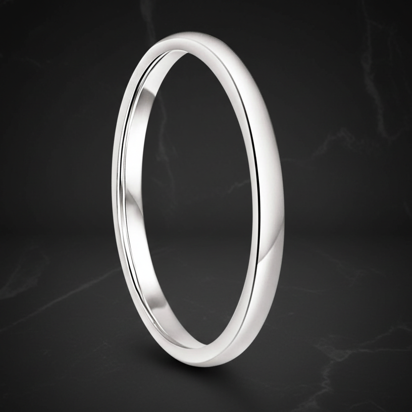 2mm White Tungsten Men’s Wedding Band