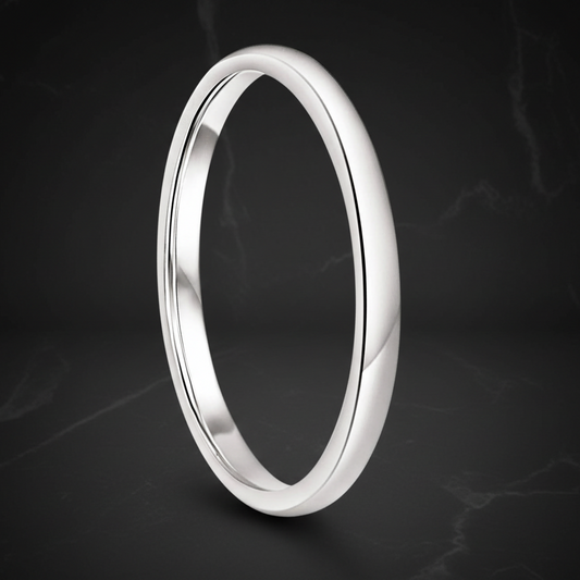 2mm White Tungsten Men’s Wedding Band