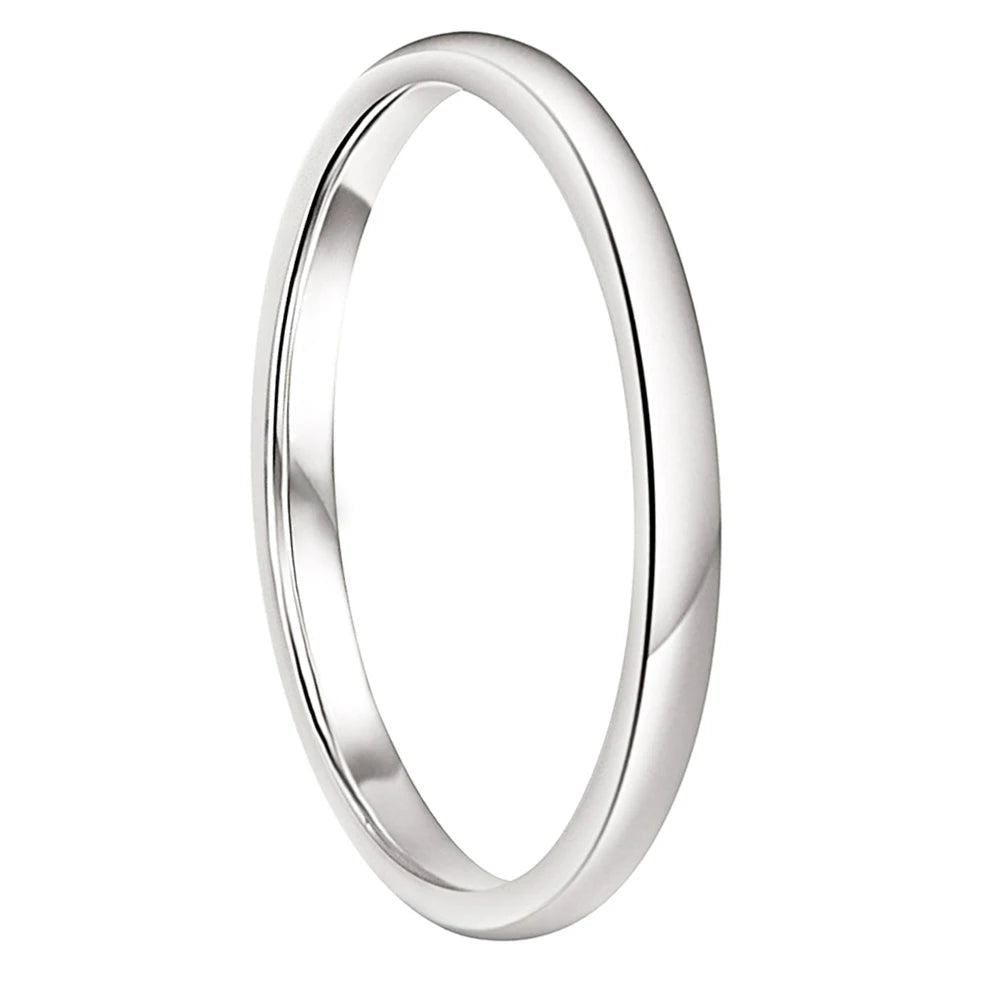 2mm White Tungsten Men’s Wedding Band
