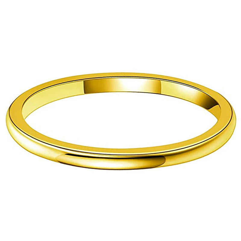 2mm Women Gold Tungsten Carbide Wedding Band