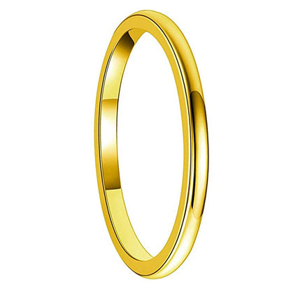 2mm Women Gold Tungsten Carbide Wedding Band