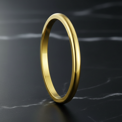  2mm Women Gold Tungsten Carbide Wedding Band