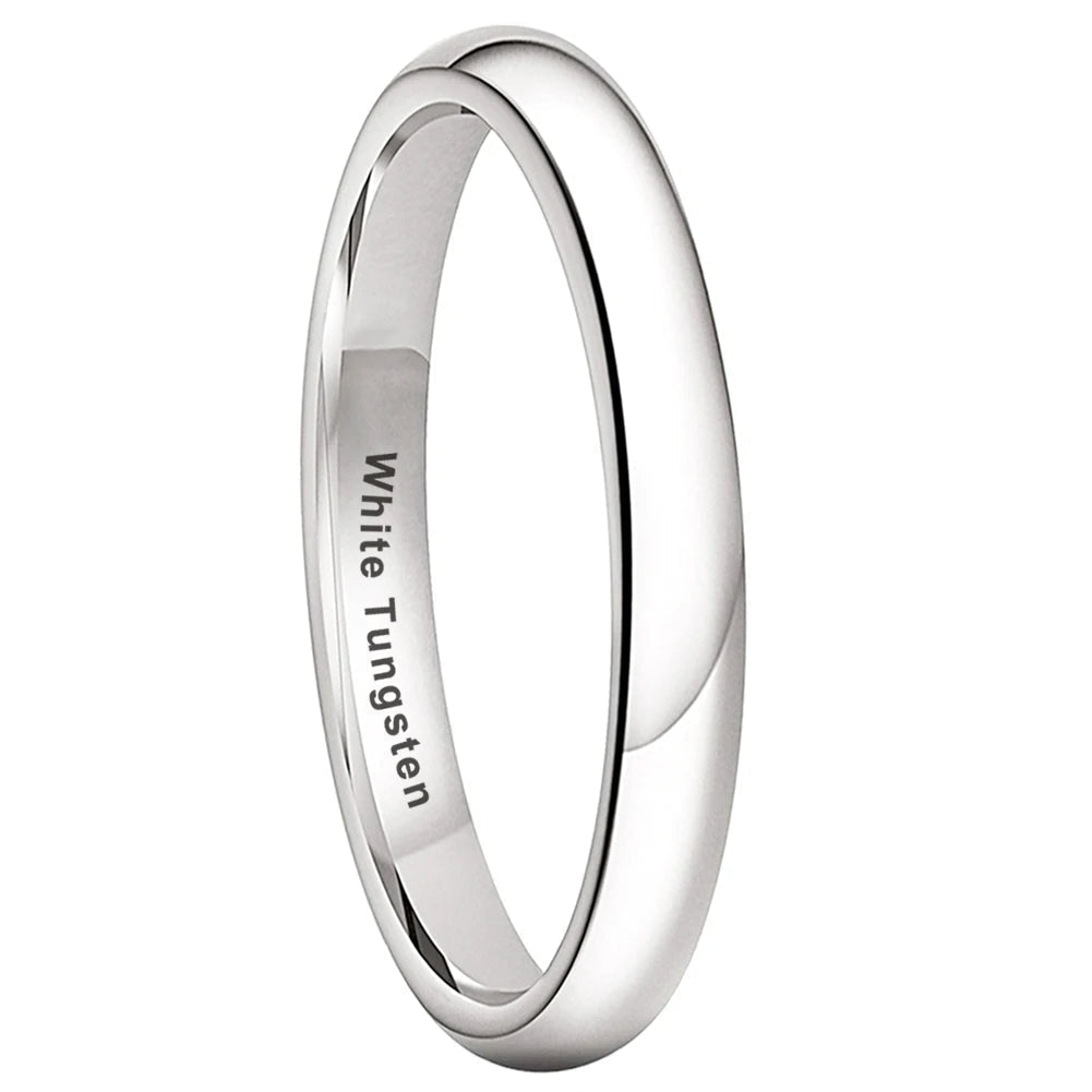 3MM White Tungsten Ring