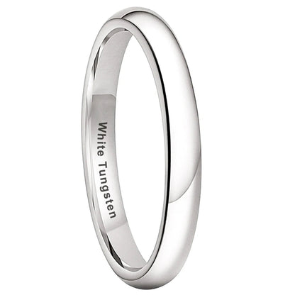 3MM White Tungsten Ring