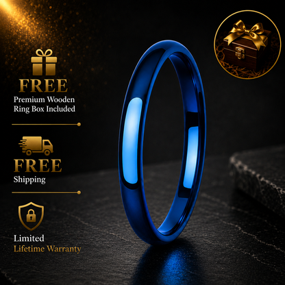 3mm Blue Tungsten Ring