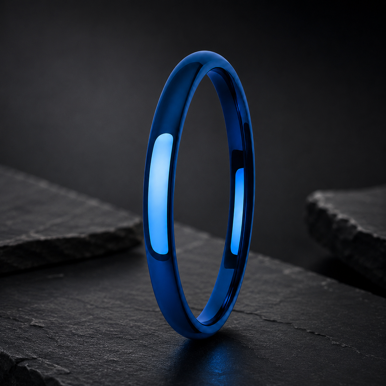 3mm Blue Tungsten Ring
