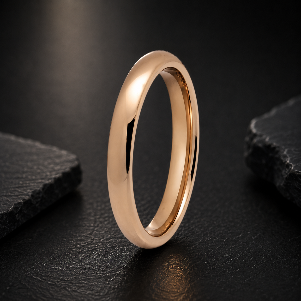 3mm Rose Gold Tungsten Wedding Band