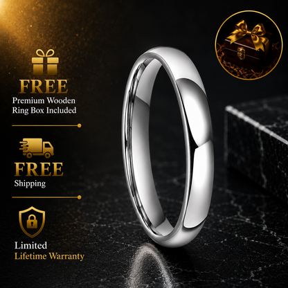 3mm Silver Tungsten Ring