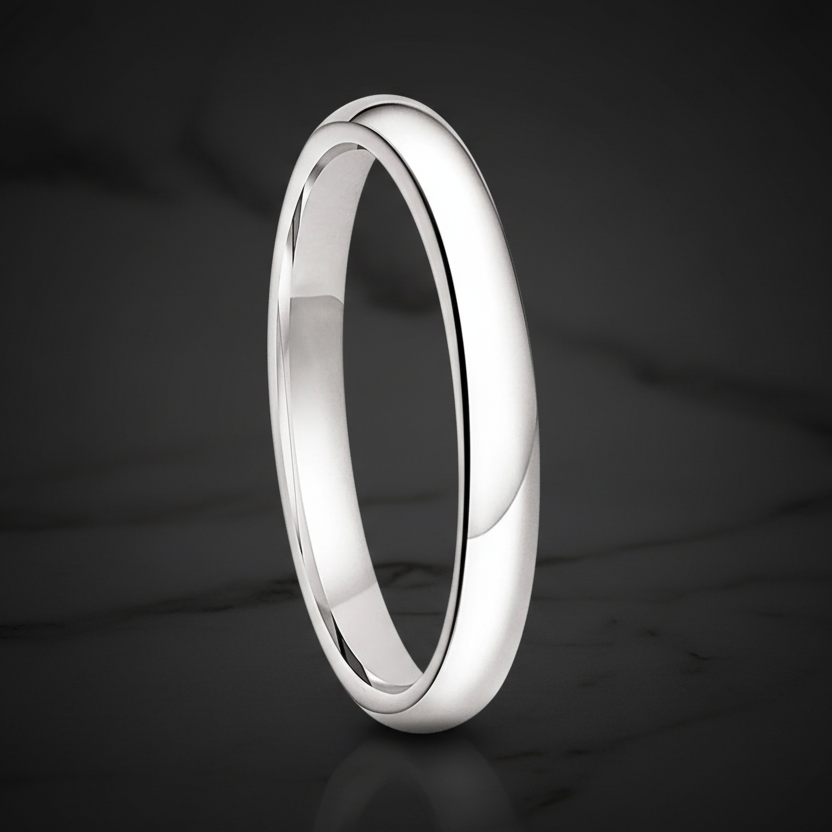 3mm White Tungsten Men’s Wedding Band