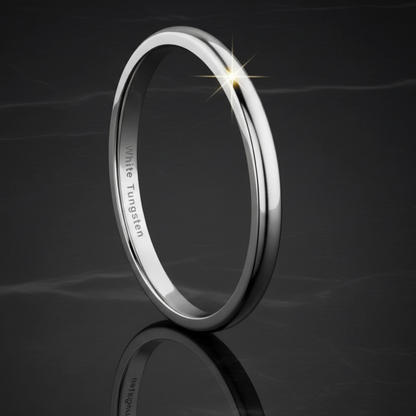 3mm White Tungsten Engagement Ring