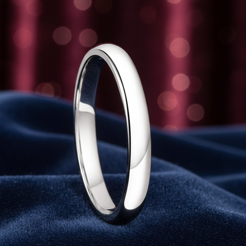 3mm White Tungsten Men’s Wedding Band