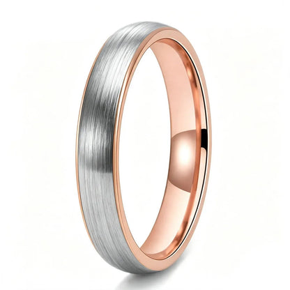 Two-Tone Brushed Silver Tungsten Wedding ring
