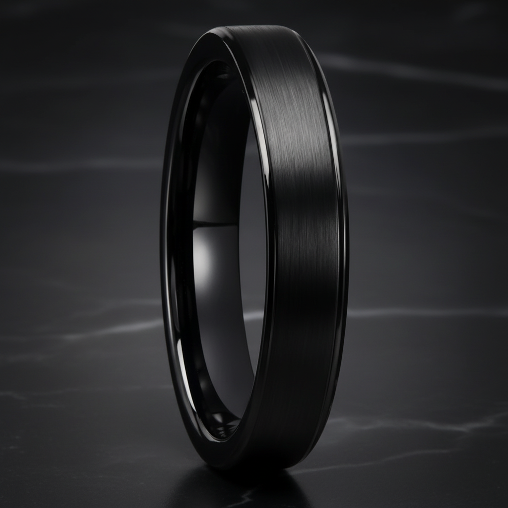 4MM Black Tungsten Ring