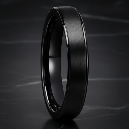 4MM Black Tungsten Ring