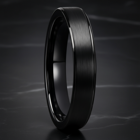 4MM Black Tungsten Ring