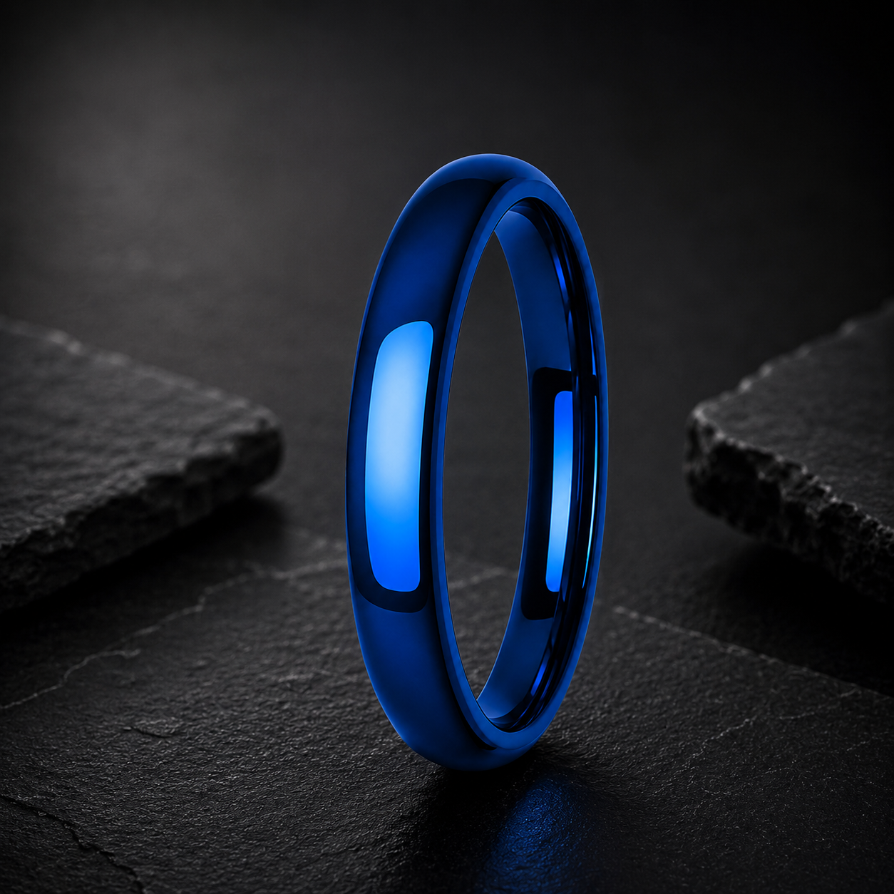 4MM Blue Tungsten Ring