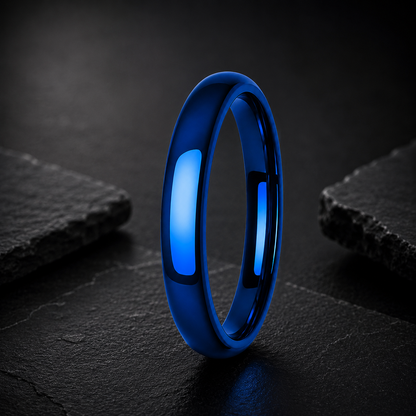 4MM Blue Tungsten Ring