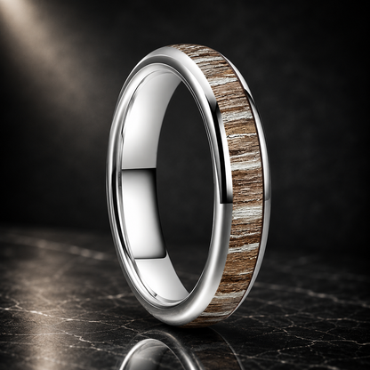 4MM Tungsten Ring with Koa Wood Inlay