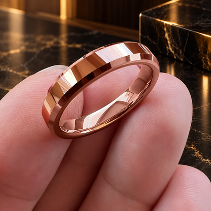 4mm Beveled Polished Tungsten Carbide Ring