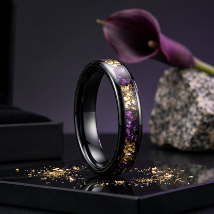 4mm Purple and Gold Tungsten ring