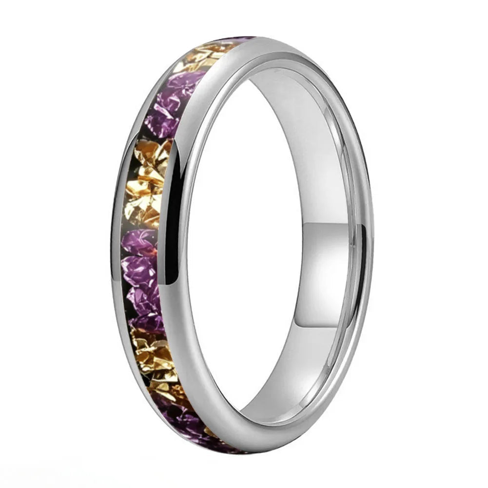 4mm Purple and Gold Tungsten ring