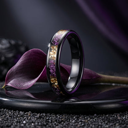 4mm Purple and Gold Tungsten ring