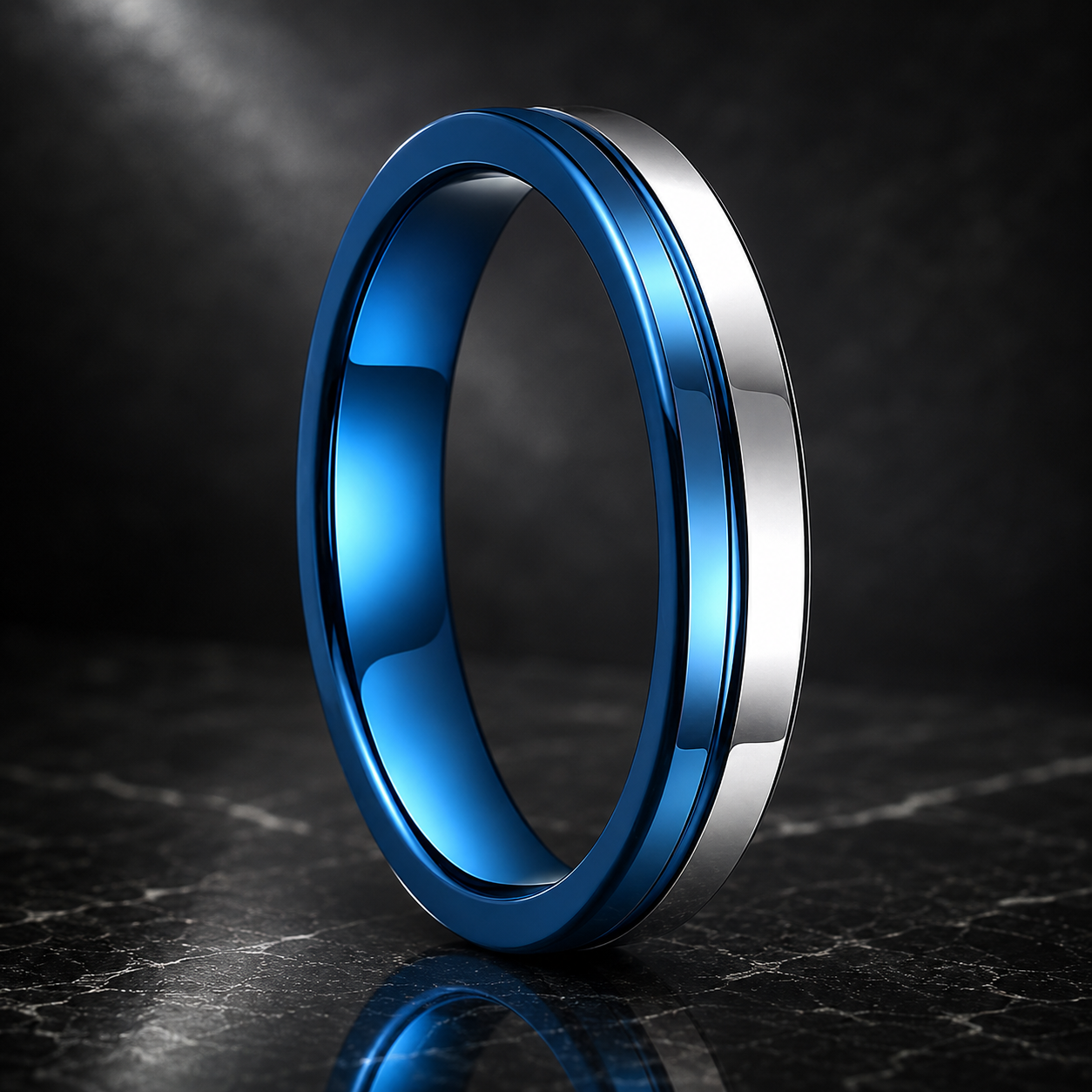 4mm Two-Tone Tungsten Ring