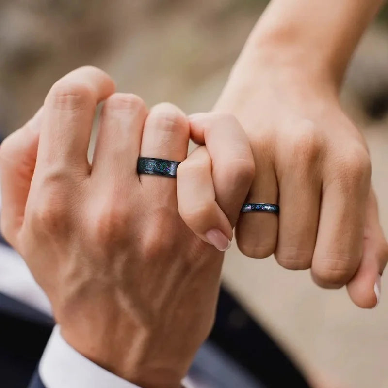 4mm 8mm tungsten opal ring