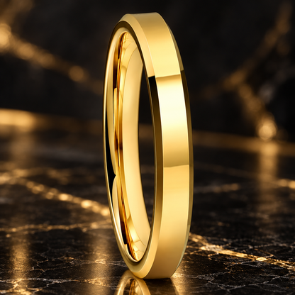 4mm Beveled Polished Tungsten Carbide Ring