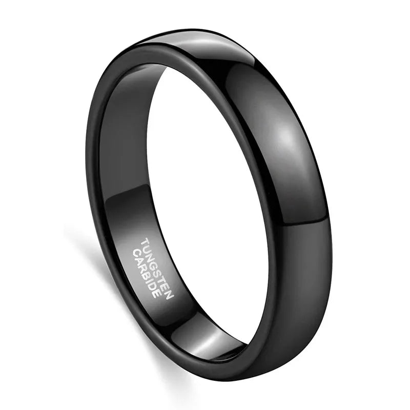 4mm Black Tungsten Carbide Ring Polished