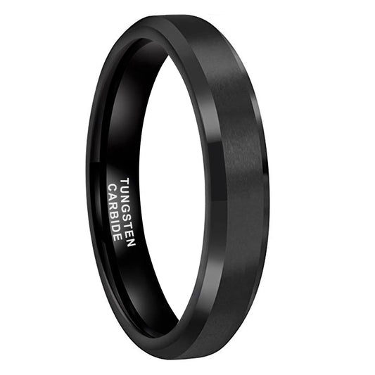 4mm Black Tungsten Ring