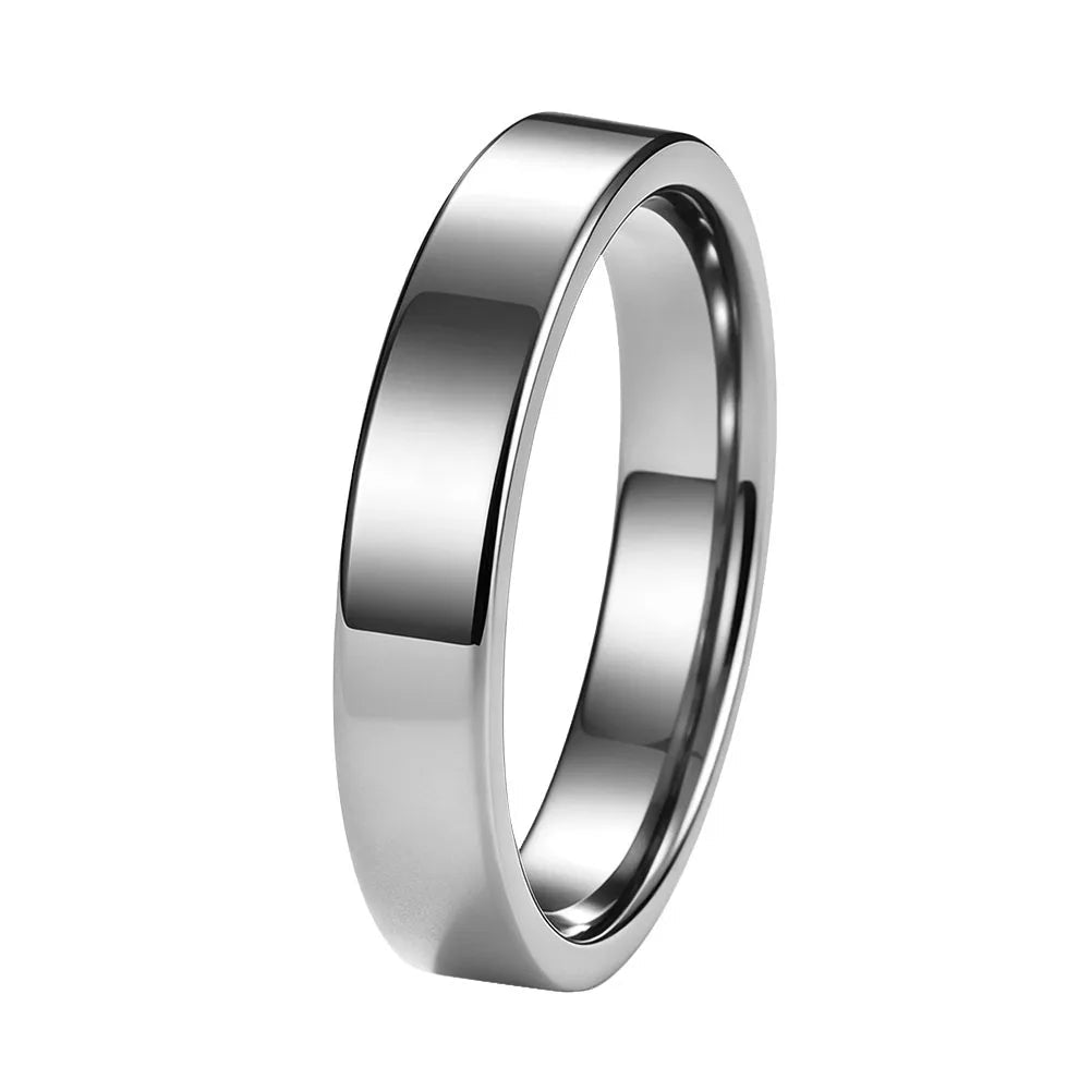 4mm Flat High Polished Tungsten Carbide Wedding Band