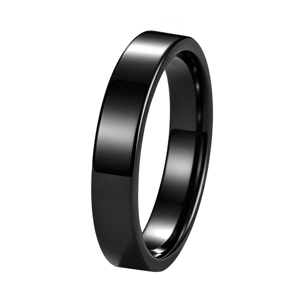 4mm Flat High Polished Tungsten Carbide Wedding Band