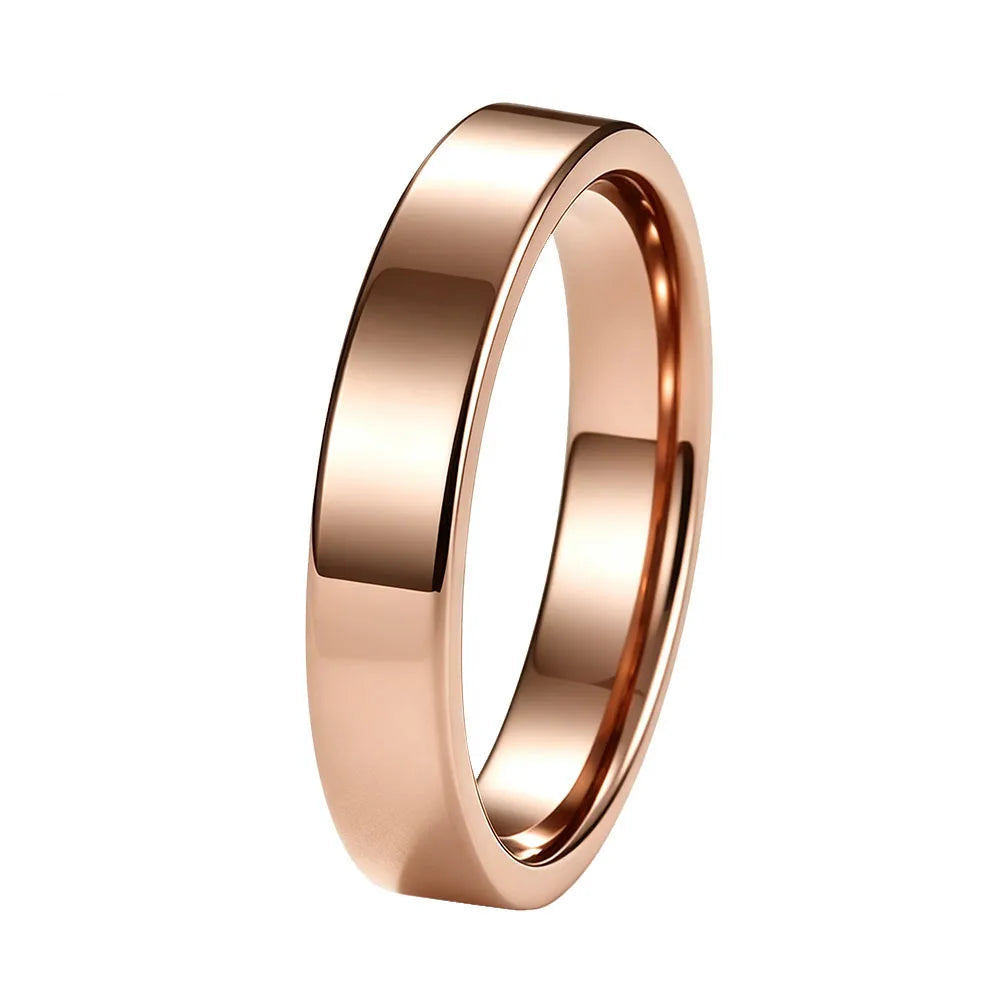 4mm Flat High Polished Tungsten Carbide Wedding Band