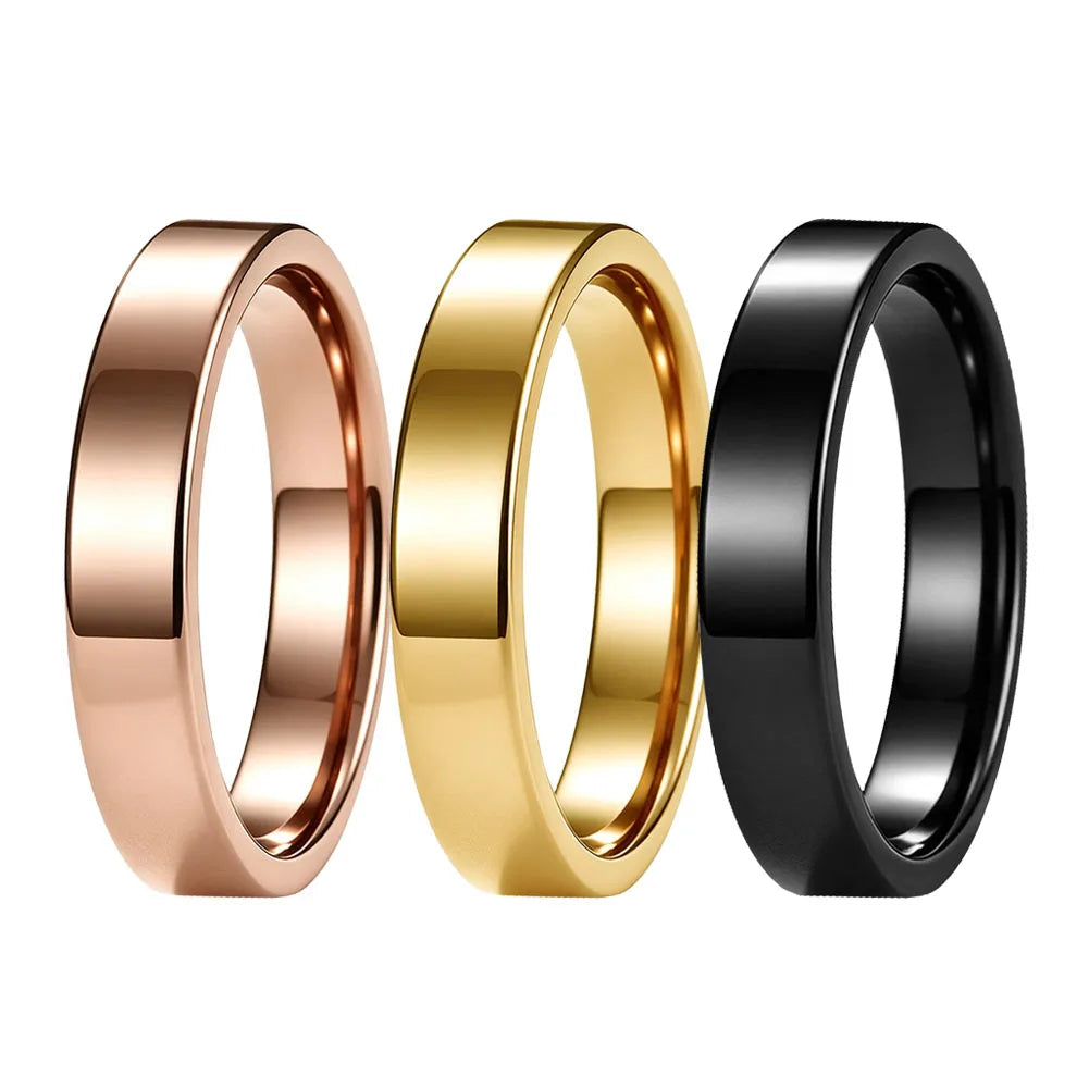 4mm Flat High Polished Tungsten Carbide Wedding Band