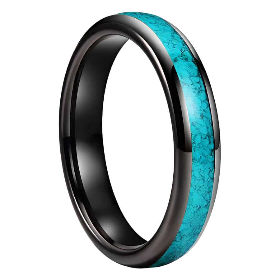 4mm Green-Turquoise Tungsten Carbide Ring