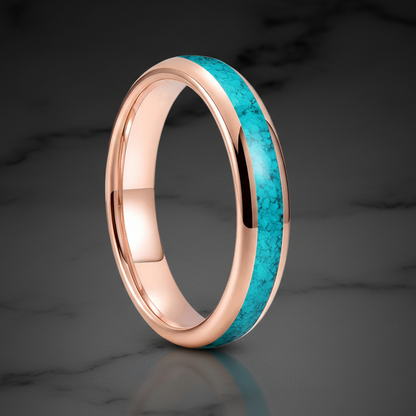 4mm Green-Turquoise Tungsten Carbide Ring