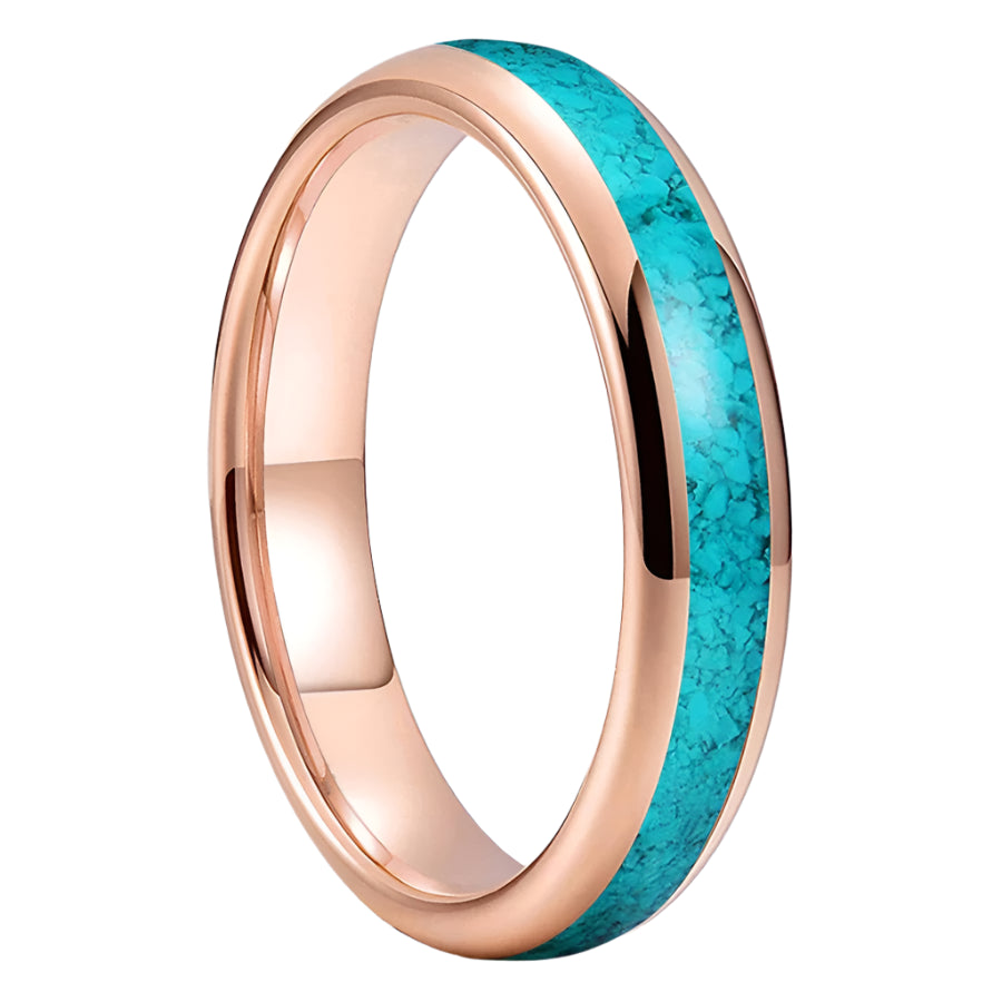 4mm Green-Turquoise Tungsten Carbide Ring