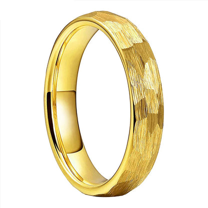 4mm Hammered Tungsten Ring for Women