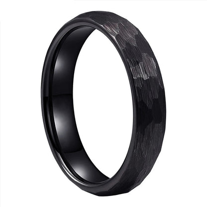 4mm Hammered Tungsten Ring for Women