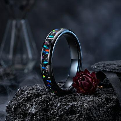 4mm Meteorite Opal Tungsten band