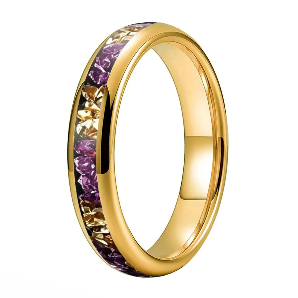 4mm Purple and Gold Tungsten ring