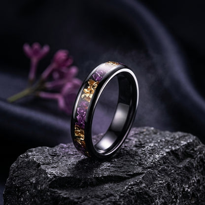4mm Purple and Gold Tungsten ring