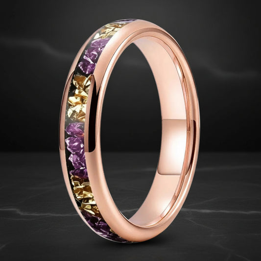 4mm Purple and Gold Tungsten ring