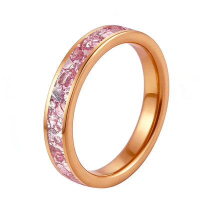 Tungsten Ring with Pink Morganite Inlay
