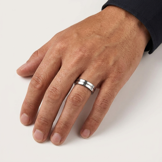 4mm Two-Tone Tungsten Ring