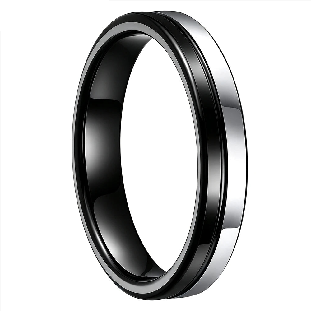 4mm Two-Tone Tungsten Ring