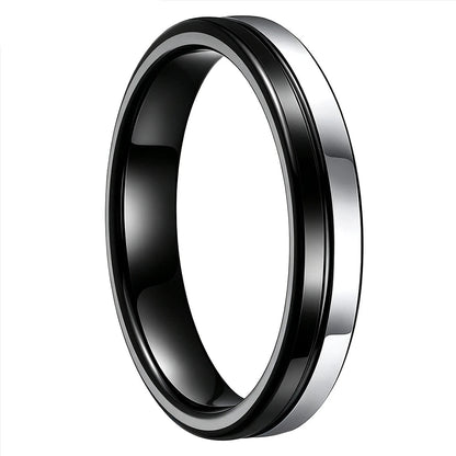 4mm Two-Tone Tungsten Ring